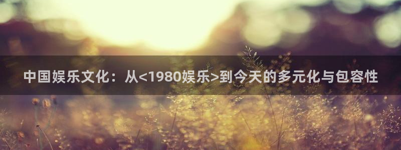 新城平台网页版登录：中国娱乐文化：从<1980娱乐>到今天的多元化与包容性